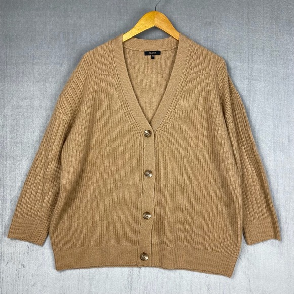 Quince Cardigan Womens XS Boyfriend Oversized Mongolian Cashmere Quiet Luxury - Picture 2 of 12